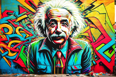 Albert Einstein - Graffiti Vibrant - Motivinci
